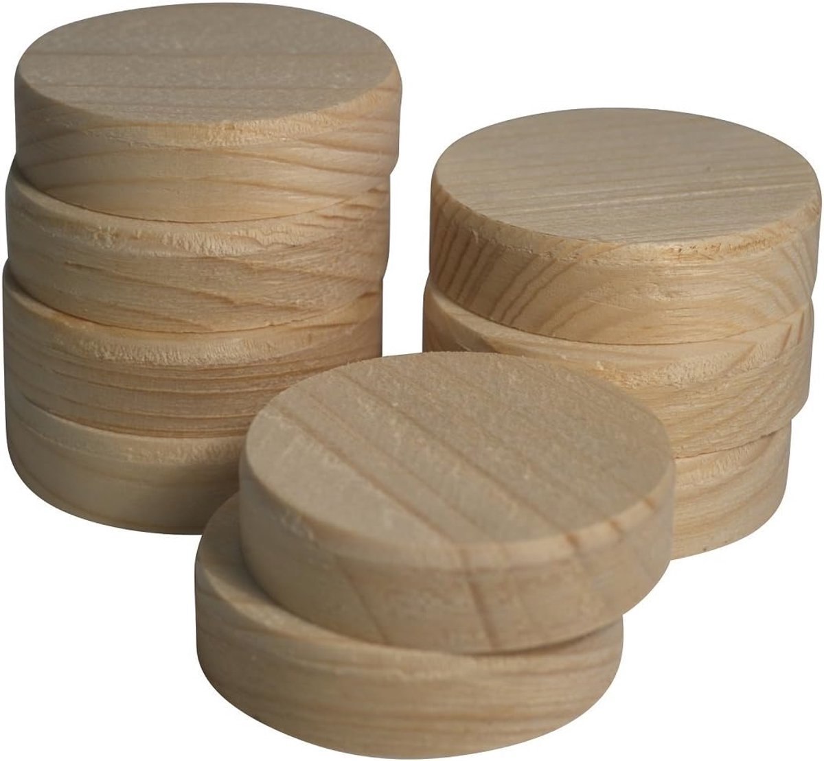 Houten plaatjes 50 mm van vurenhout - houten plaatjes met vezel