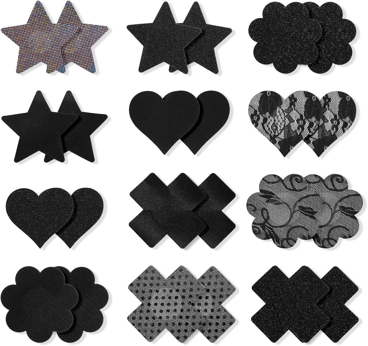 12 paar tepelpatches, zelfklevende tepelpads, borststickers, zelfklevende tepelpads, tepelafdekkingen, tepelafdekkingen, stickers, tepelafdekkingen voor vrouwen
