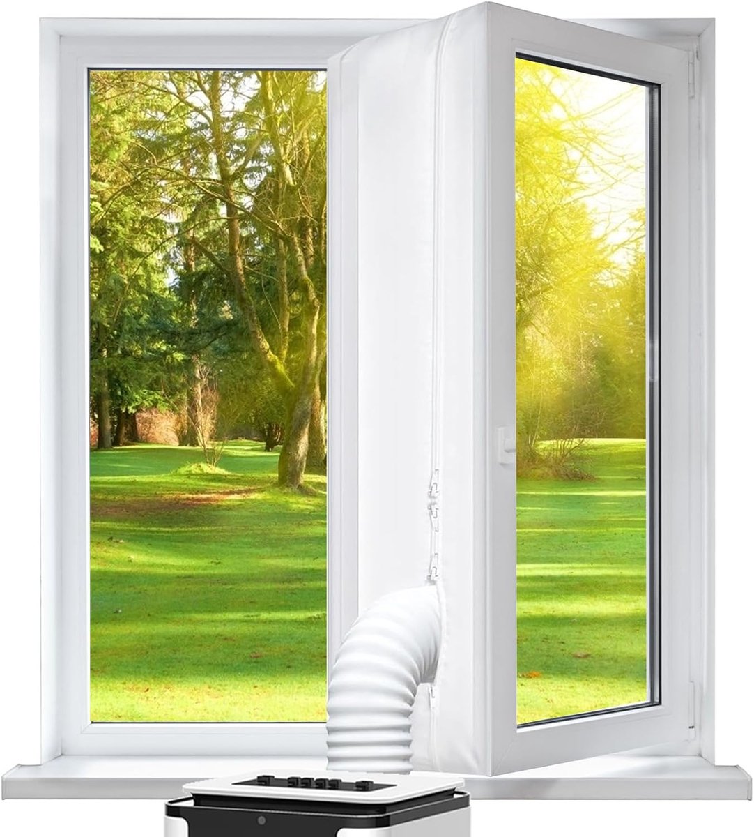 Raamafdichting voor Mobiele Airconditioners, universele raamafdichting voor wisselstroom en droger AC Window blokkeert de hete lucht geen boorgaten nodig (300CM)