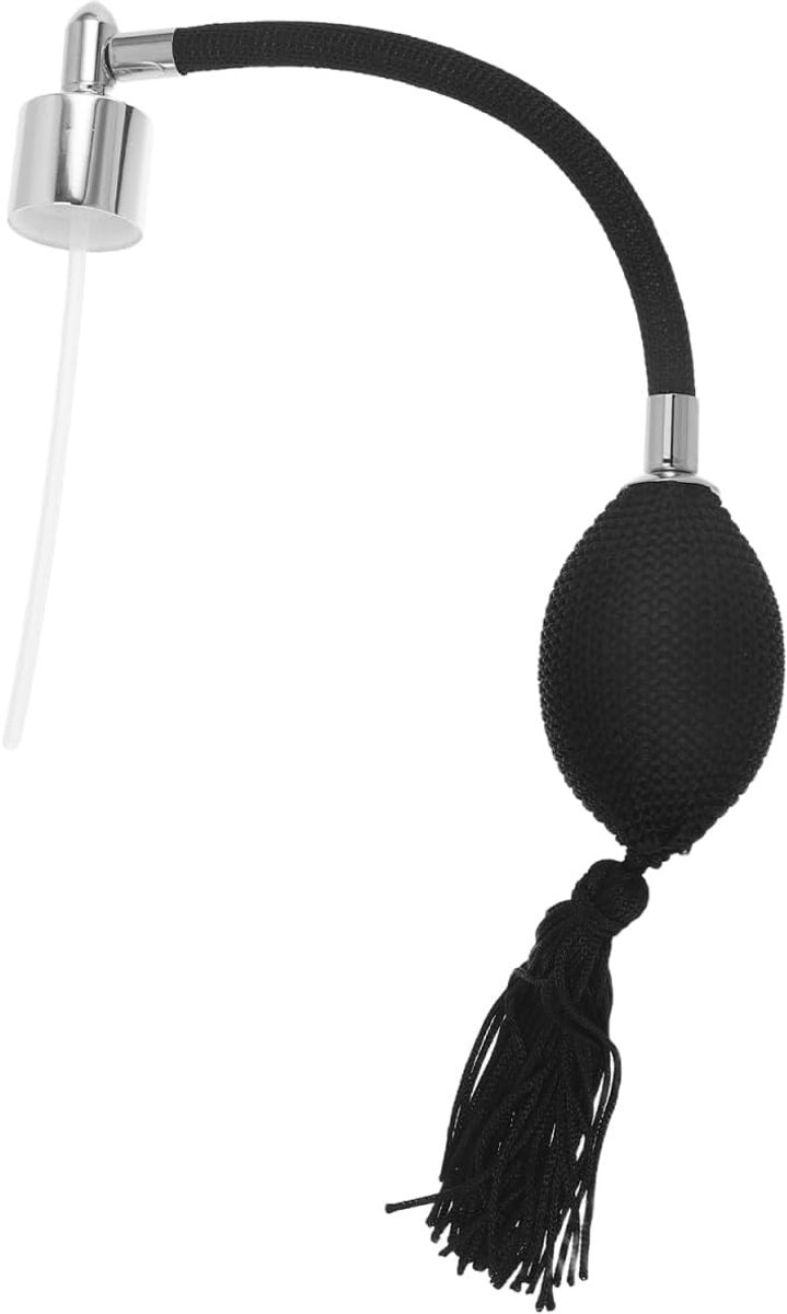 Peerpomp voor parfumfles, 18 mm, zilver en zwart, sproeiopzetstuk met fijne nevel, sproeikop voor airbag, lang, accessoires voor flessen, voor cosmetica