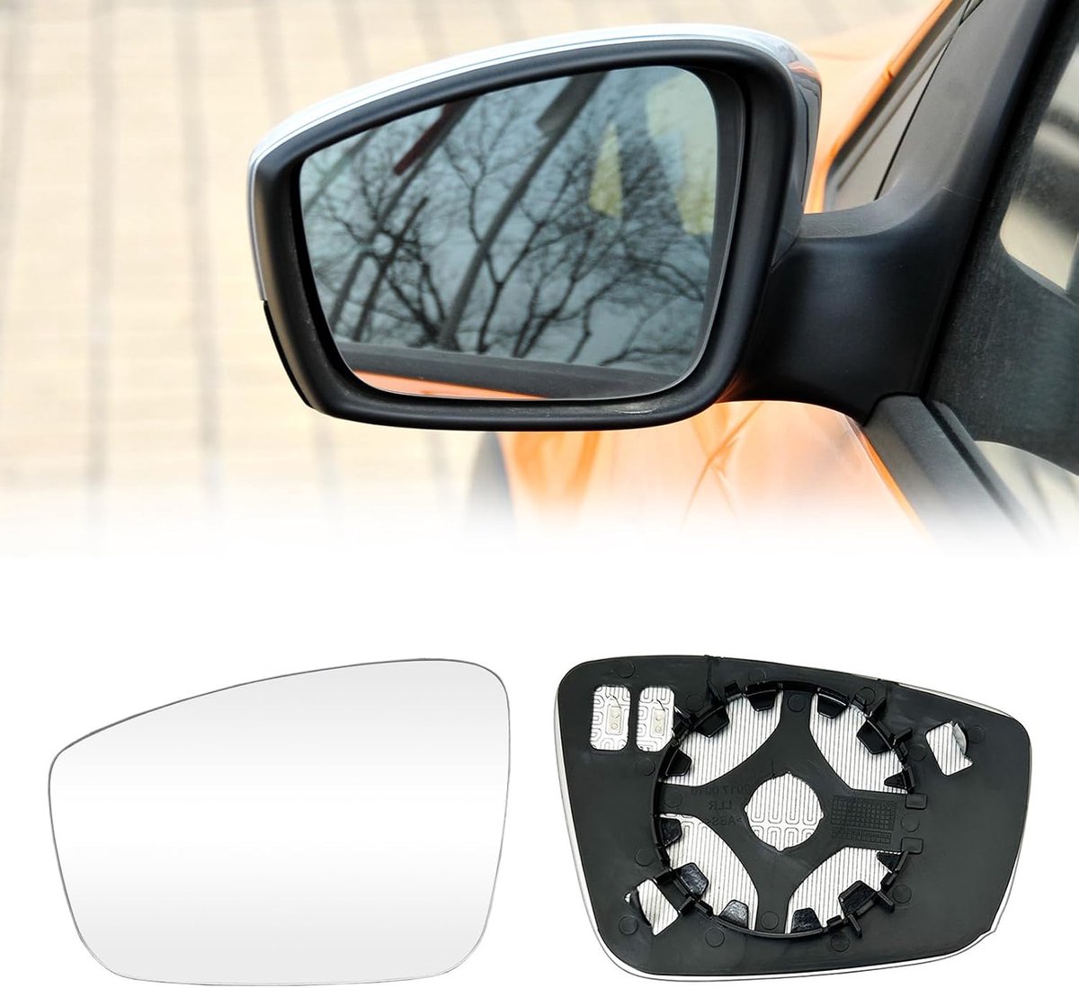 1Stuk Spiegel Glas Compatibel met VW UP 121/122/BL1/BL2 Spiegelglas Verwarmd 2011-2016，Buitenspiegelglas Seat Mii/Toledo IV Calefactable Retrovisor Skoda Citigo/Rapid (Links)