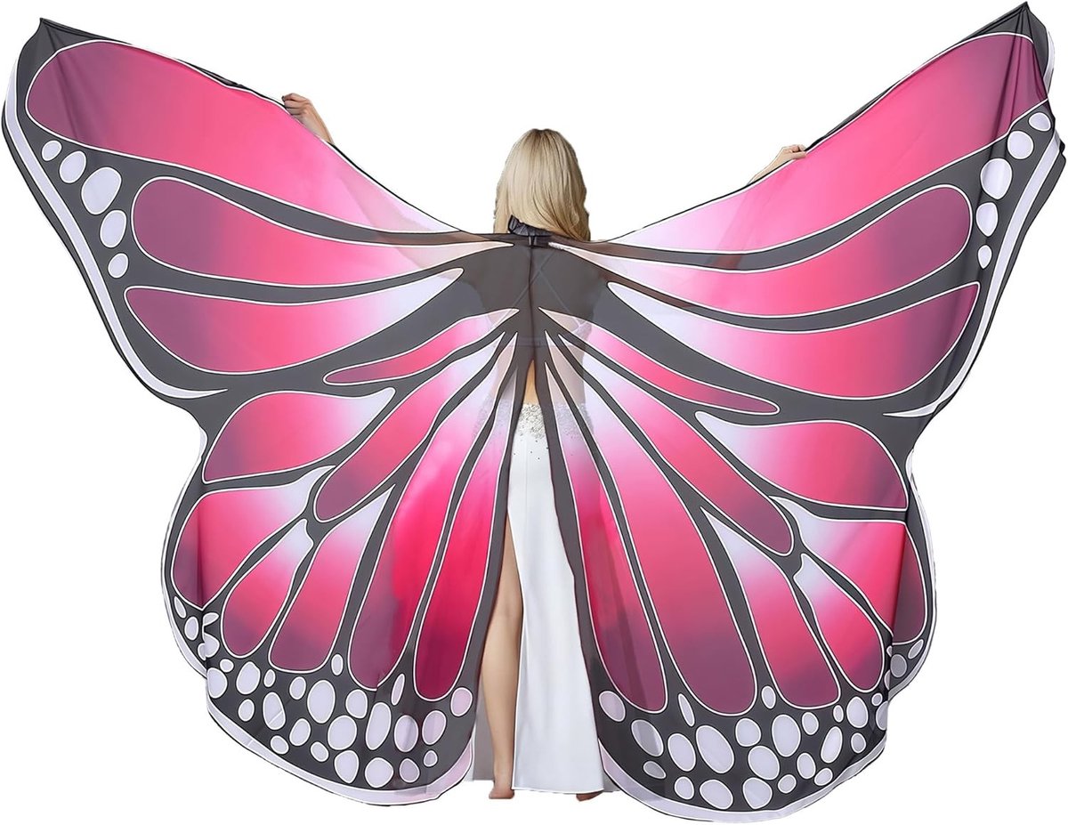 Vleugels voor volwassenen, vlinder vleugels voor Halloween, carnaval kostuum, dames kostuum, feesten en cosplay accessoires