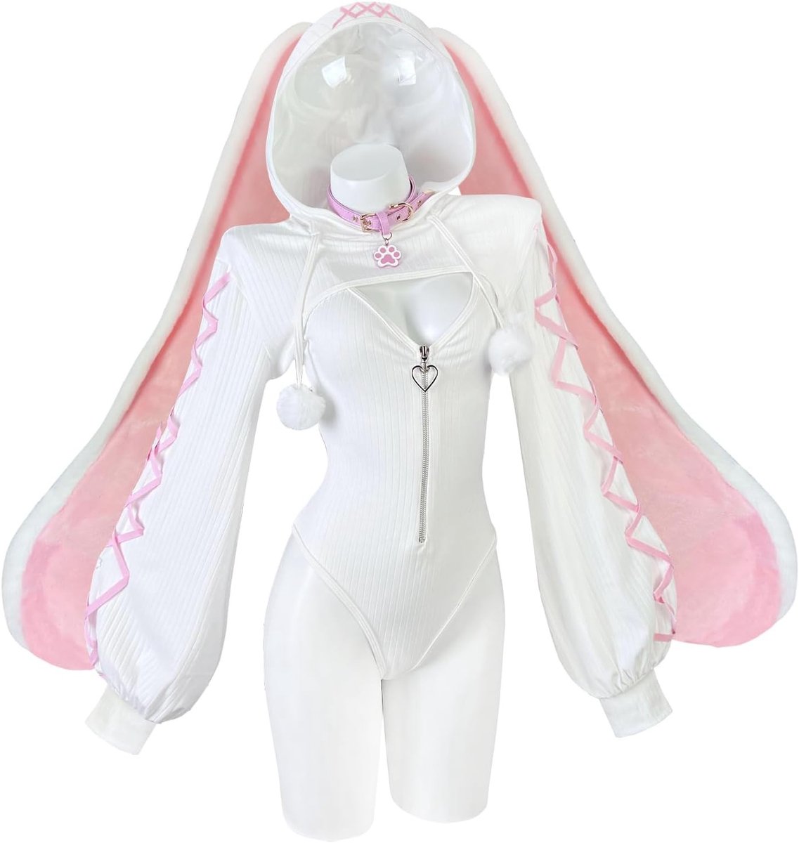 Sexy Bunny Girl Lingerie Set - 4-delig Bikini Bodysuit voor Cosplay en Anime Feestjes, Perfect voor Verkleedpartijen