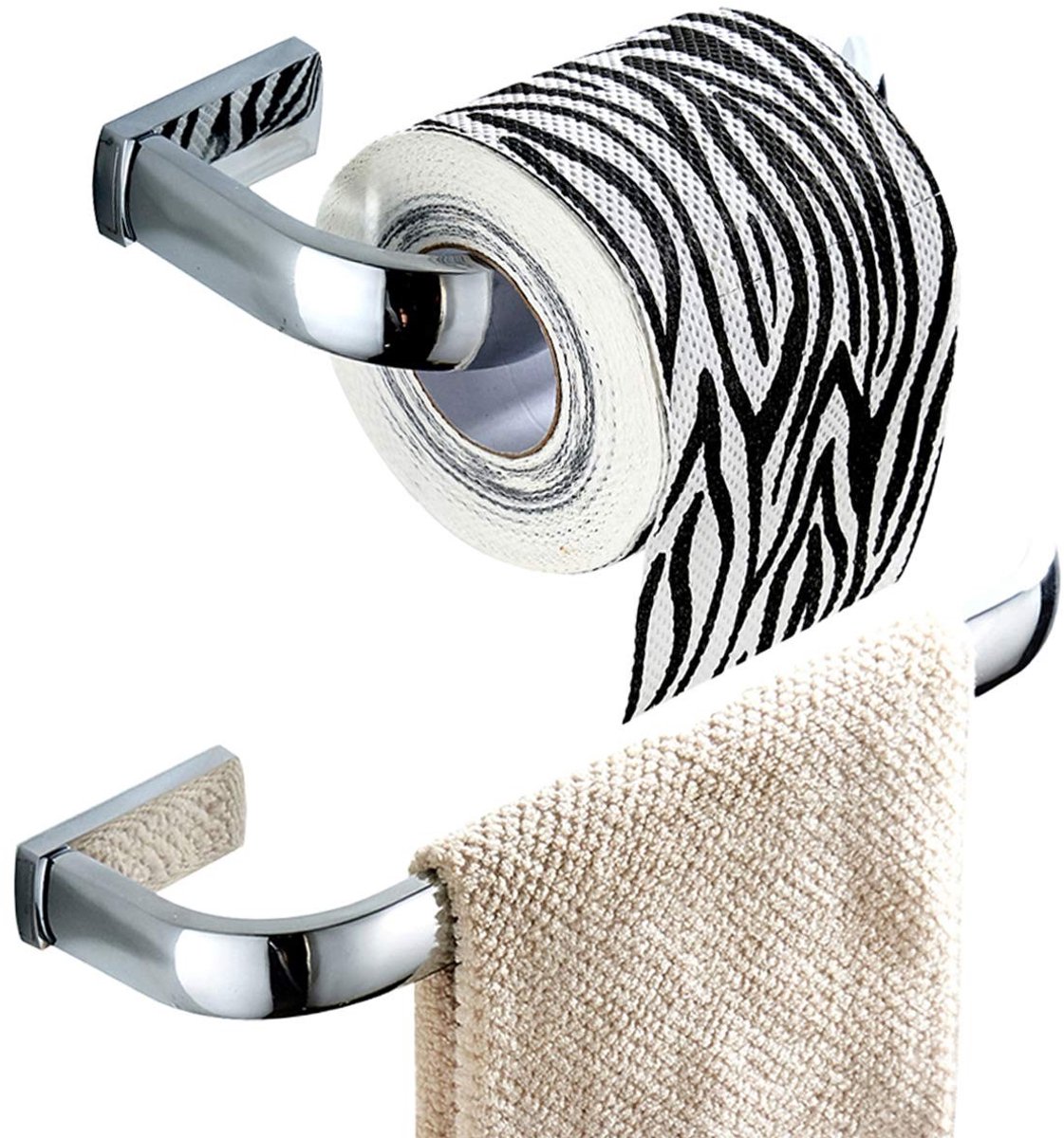 Omgoods - 2-delige Badkamer Accessoires Set, Messing Chroom