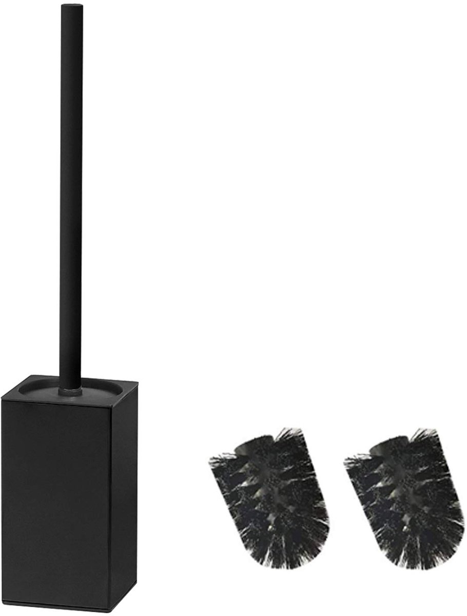 Omgoods - Zwart Toiletborstel met Houder - Elegant en Duurzaam