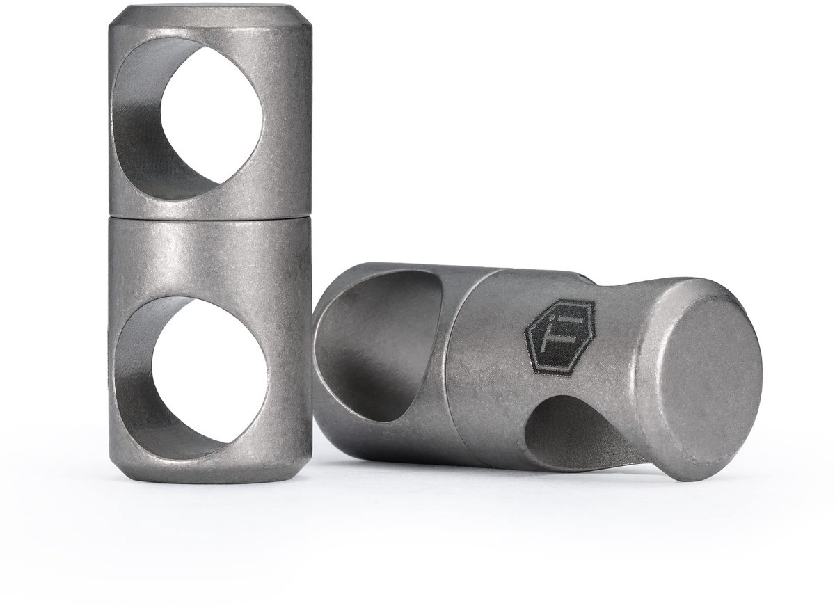 Omgoods - Set van 2 Titanium Sleutelhangers met 360° Rotatie