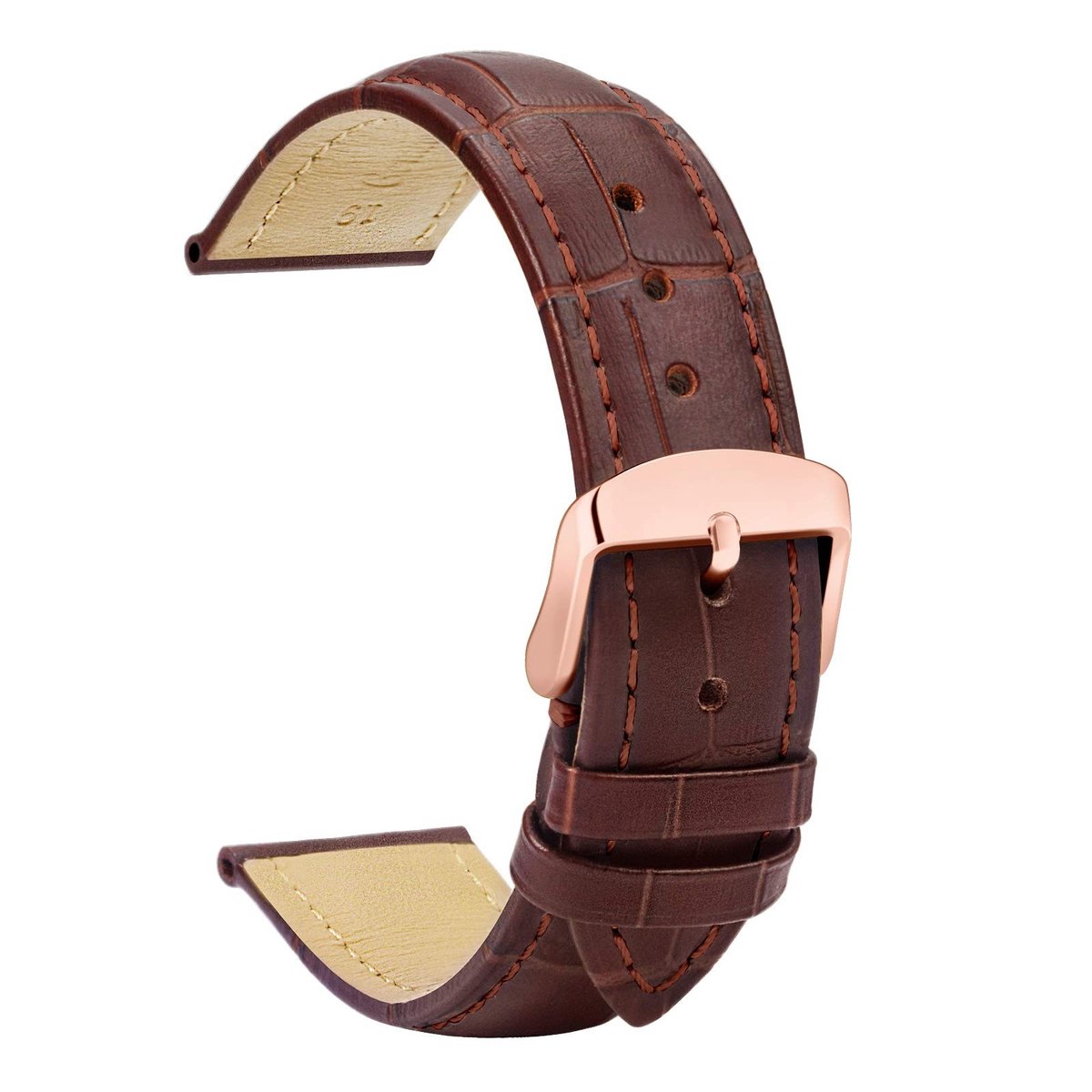 Omgoods - Leren Horlogeband 20mm met RVS Sluiting voor Heren