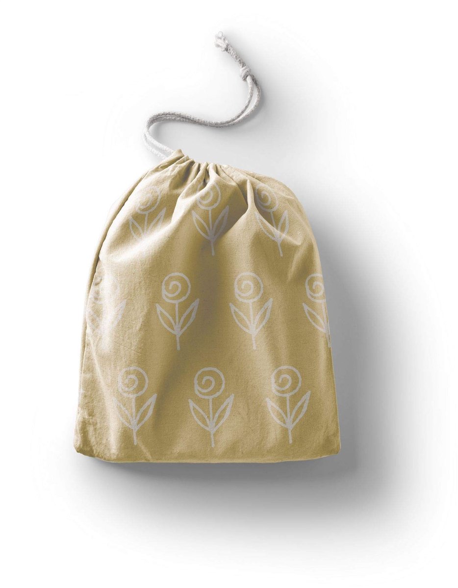 Omgoods - Printed Cotton Herbruikbare Tas met Koord - Biologisch Afbreekbaar en Eco-Vriendelijk