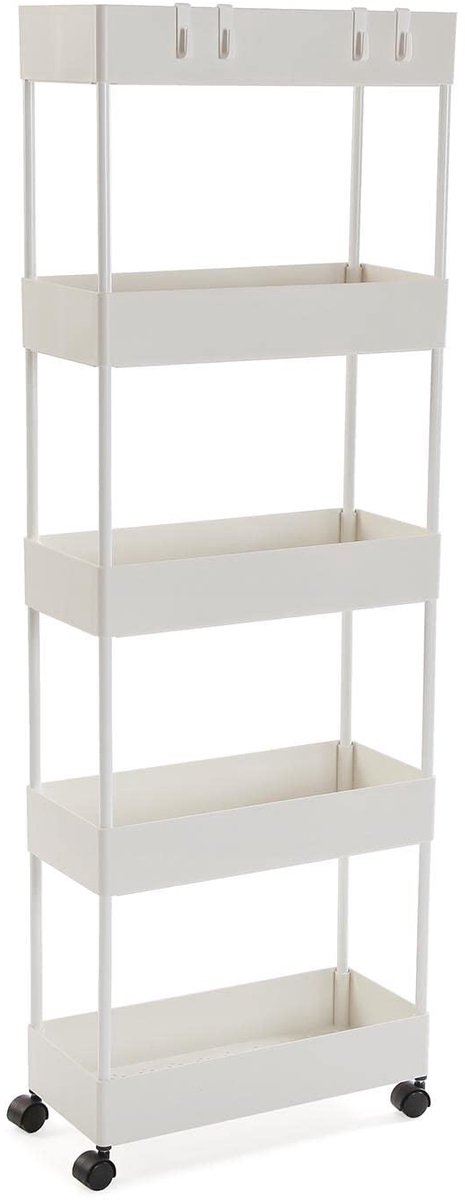 Omgoods - Versa Skuvoy Badkamermeubel met 5 Planken en Wielen