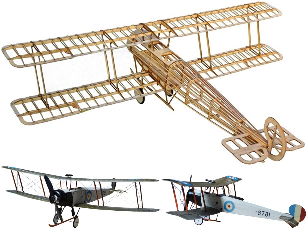 Omgoods - Avro 504K Modelvliegtuig Set met Lasergesneden Balsa Hout 1:20