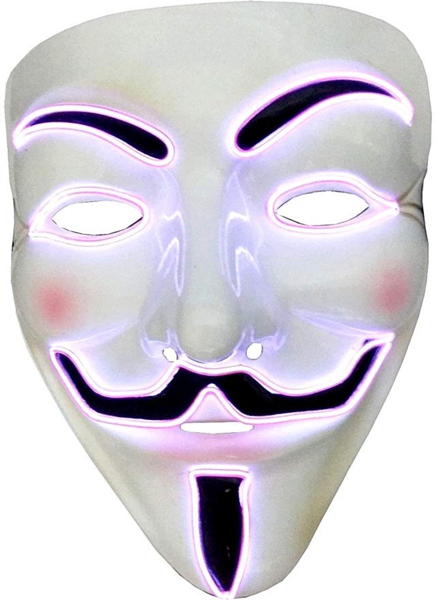 Omgoods - V voor Wraak Kostuum Masker met LED Licht