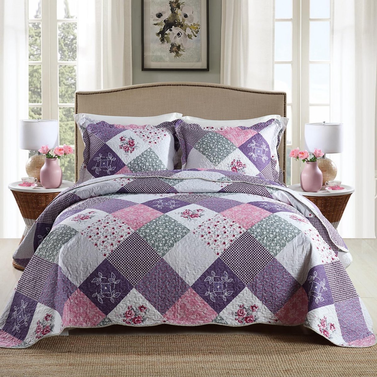 Omgoods - Luxe Quilted Sprei voor Tweepersoonsbed, 240 x 260 cm
