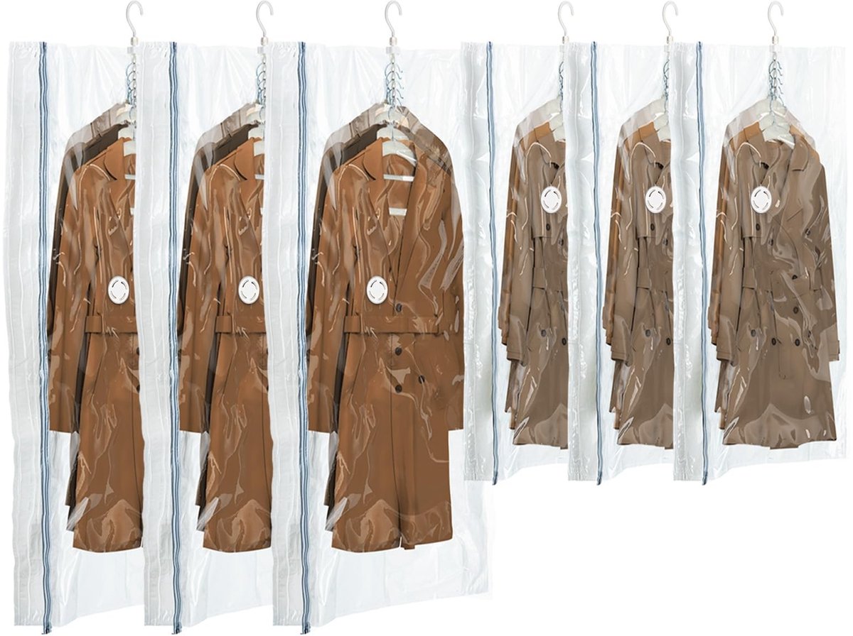 Omgoods - Vacuumzakken voor Kleding 6-Pack (3 Groot, 3 Middel)