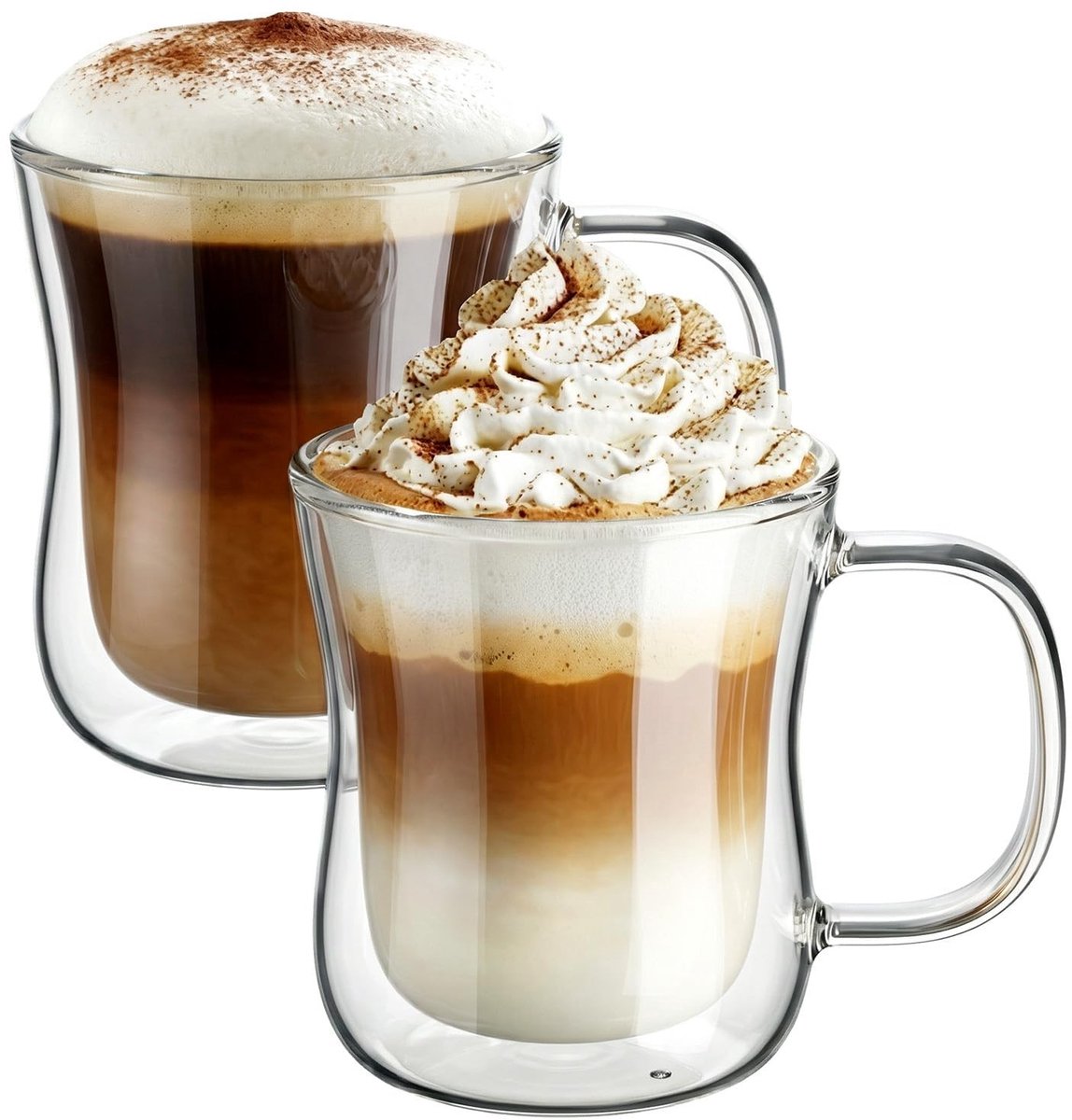 Omgoods - Set van 2 Dubbelwandige Koffieglaasjes 350 ml