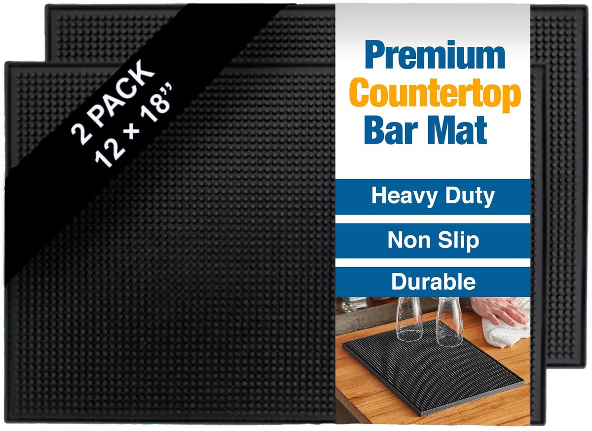 Omgoods - Rubber Bar Mat voor Keuken en Bar, Set van 2 Stuks