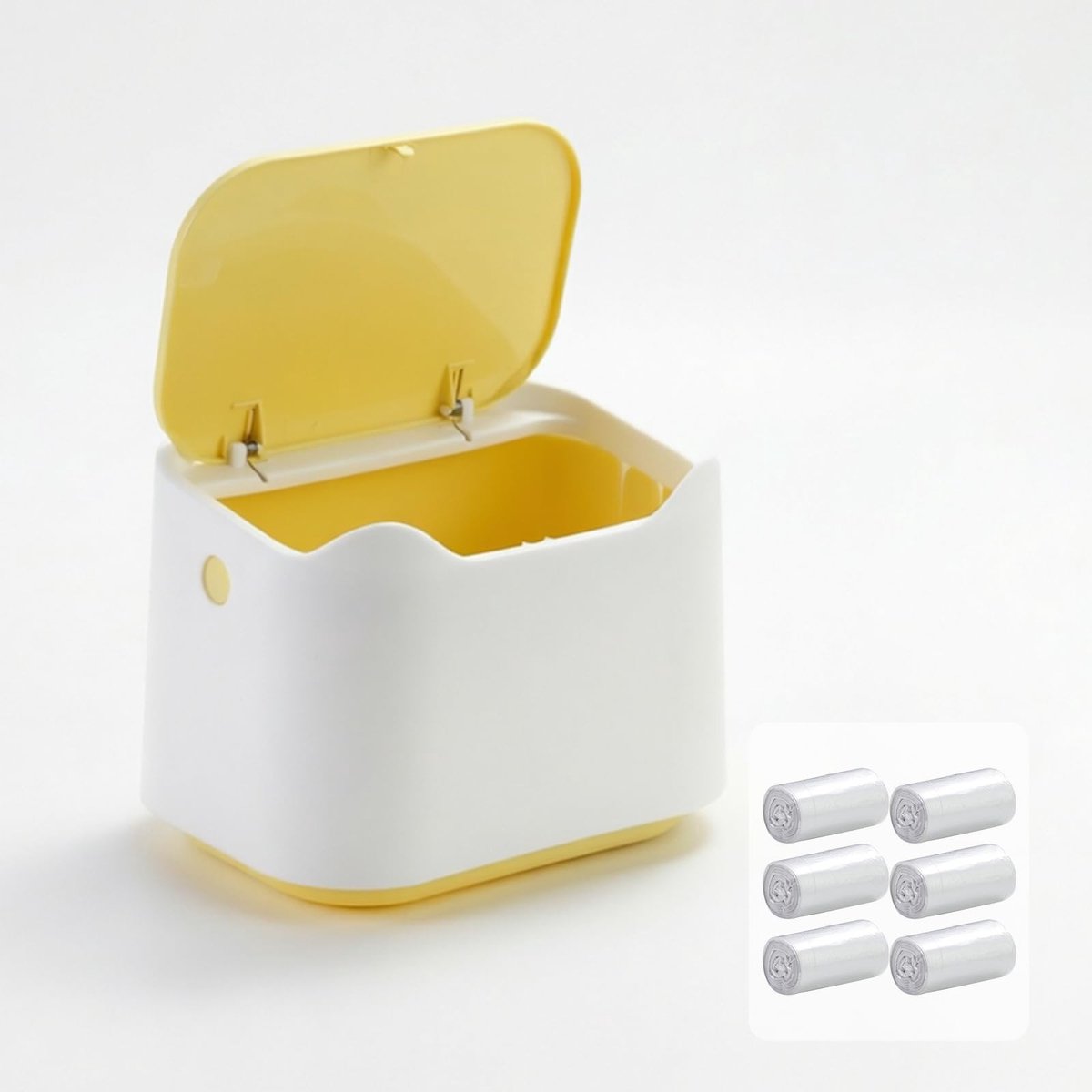 Omgoods - Mini Afvalemmer met Deksel voor Badkamer en Keuken