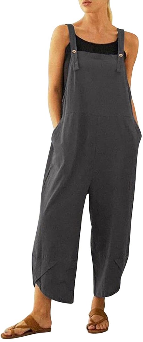 Omgoods - Dames Jumpsuit met Verstelbare Riem en Ruime Zakjes