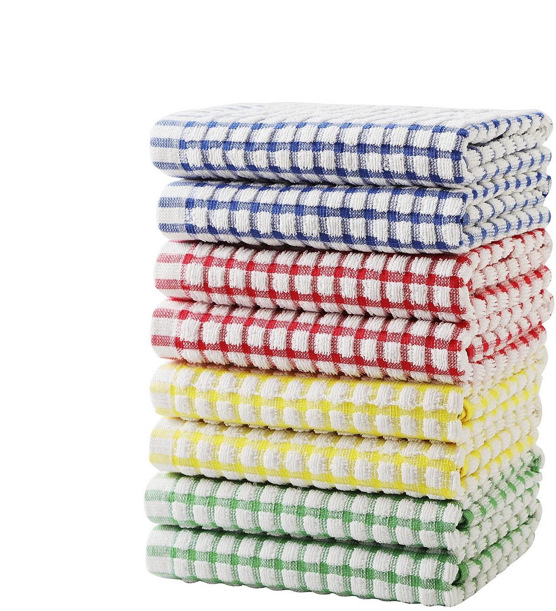 Omgoods - Keukenhanddoeken Set van 8 - Katoenen Absorberende Handdoeken voor Vaatdroging