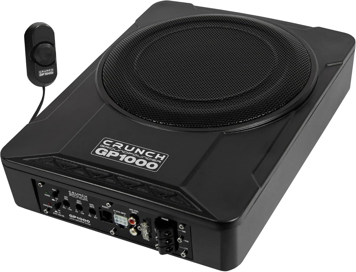 SnelShoppen - Actieve Subwoofer 25cm - 250mm Onderzit Subwoofer met Ingebouwde Versterker - 100 Watt RMS - Auto Turn-On - Perfect voor Auto Geluid