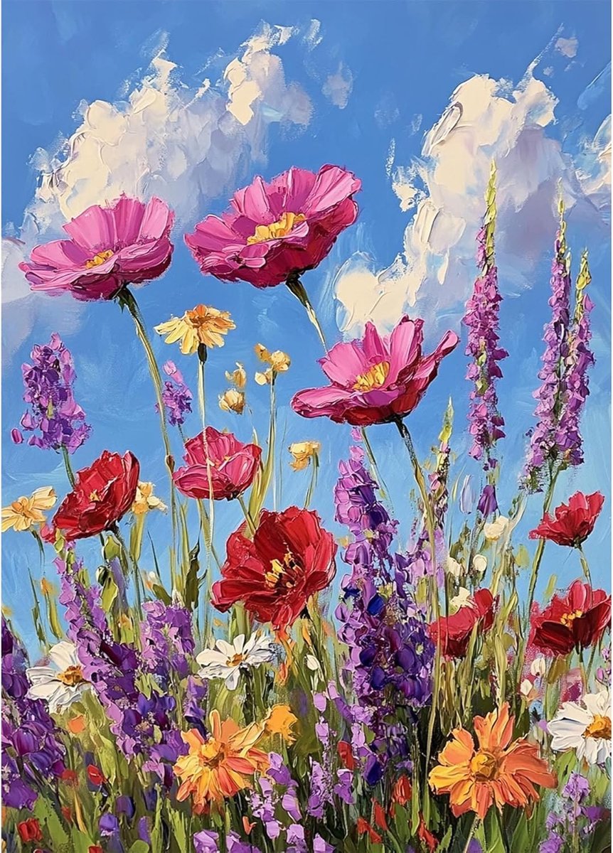 5D DIY Diamond Painting Art Kits bloemen, diamantschilderset landschappen voor volwassenen, borduurwerk met natuurlijke strass-steentjes voor beginners, wanddecoratie voor thuis, 30 x 40 cm