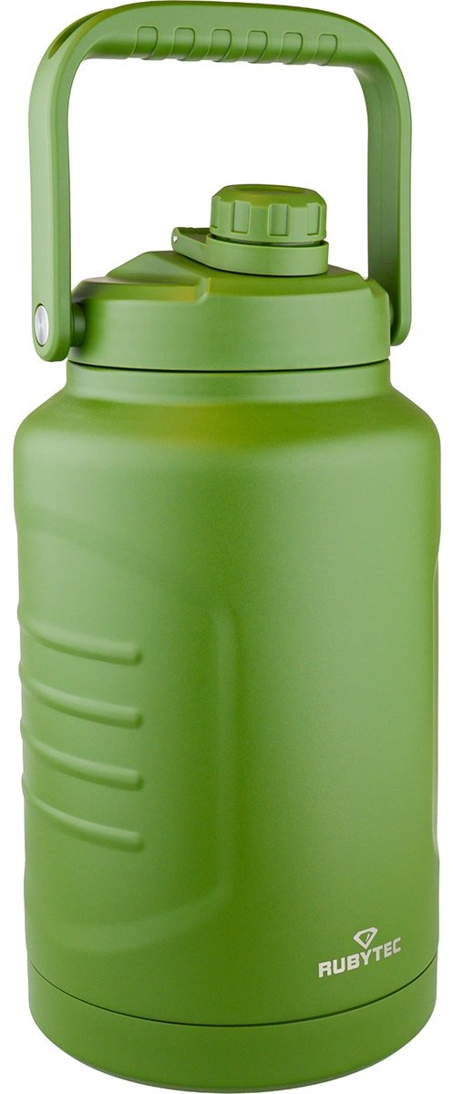 Rubytec Shira Megajug - 3.7 L - Thermosbeker - Vacuüm Drinkfles - Thermosfles - Waterfles - RVS Drinkfles - Urenlang Koud of Warm Drinken - Lekvrij - BPA-vrij - Groen