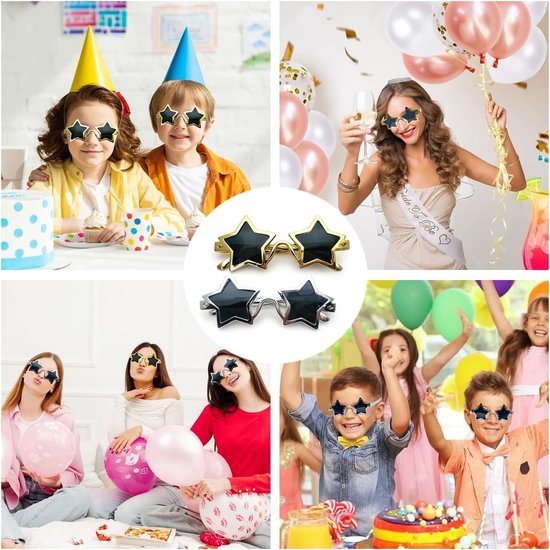 Set van 4 Stervormige Zonnebrillen voor Feestjes, Retro 80s Pentagram Zonnebrillen, Creatieve Kostuumaccessoires voor Kinderen en Volwassenen van Merkloos — afbeelding 4