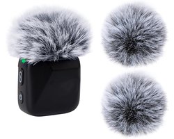 Compatibel Met DJI Mic Mini Wind Muff - 2 Packs Harige Microfoon Voorruit voor Mic Mini Draadloze Microfoon, voor Vlog en Streaming (Zwart & Wit)