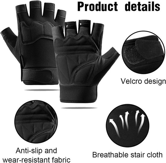 Koelende fiets handschoenen - Fiets handschoenen - Mountainbike handschoenen - Fiets handschoenen voor heren en dames - Ademende sport handschoenen - Geschikt voor fietsen - Kracht training - Schokbestendig - Anti-slip - Ademend (XL) van Merkloos — afbeelding 4