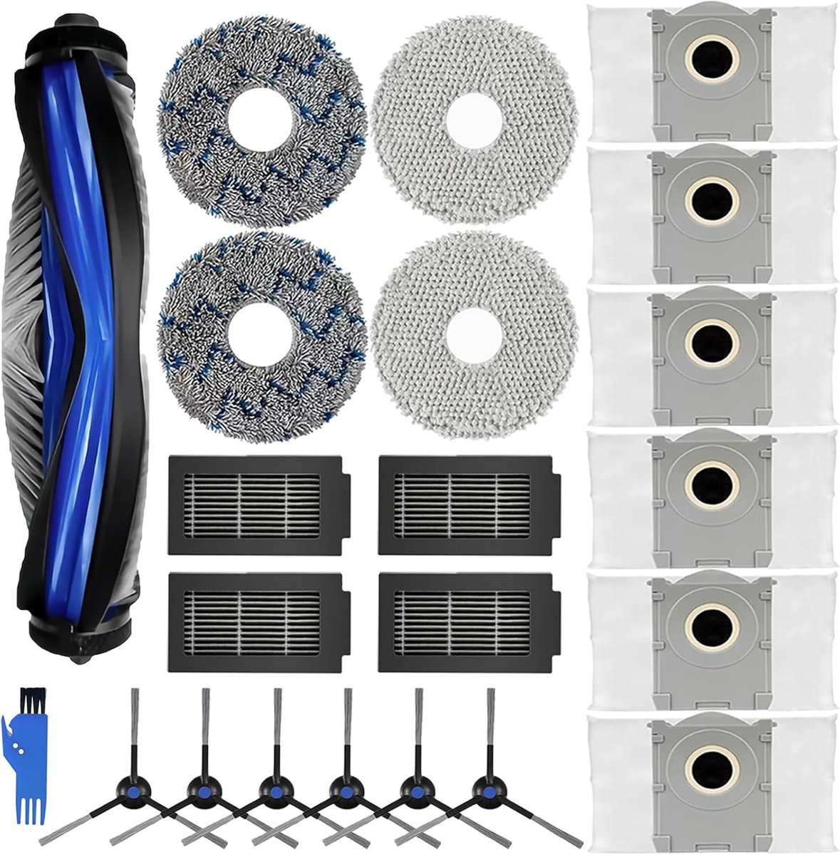 Accessoireset met 21 Onderdelen voor T50 Max Pro Omni Stofzuiger, Inclusief Hoofdborstel, Reinigingsdoeken, Filters en Stofzakken voor Optimale Schoonmaakresultaten