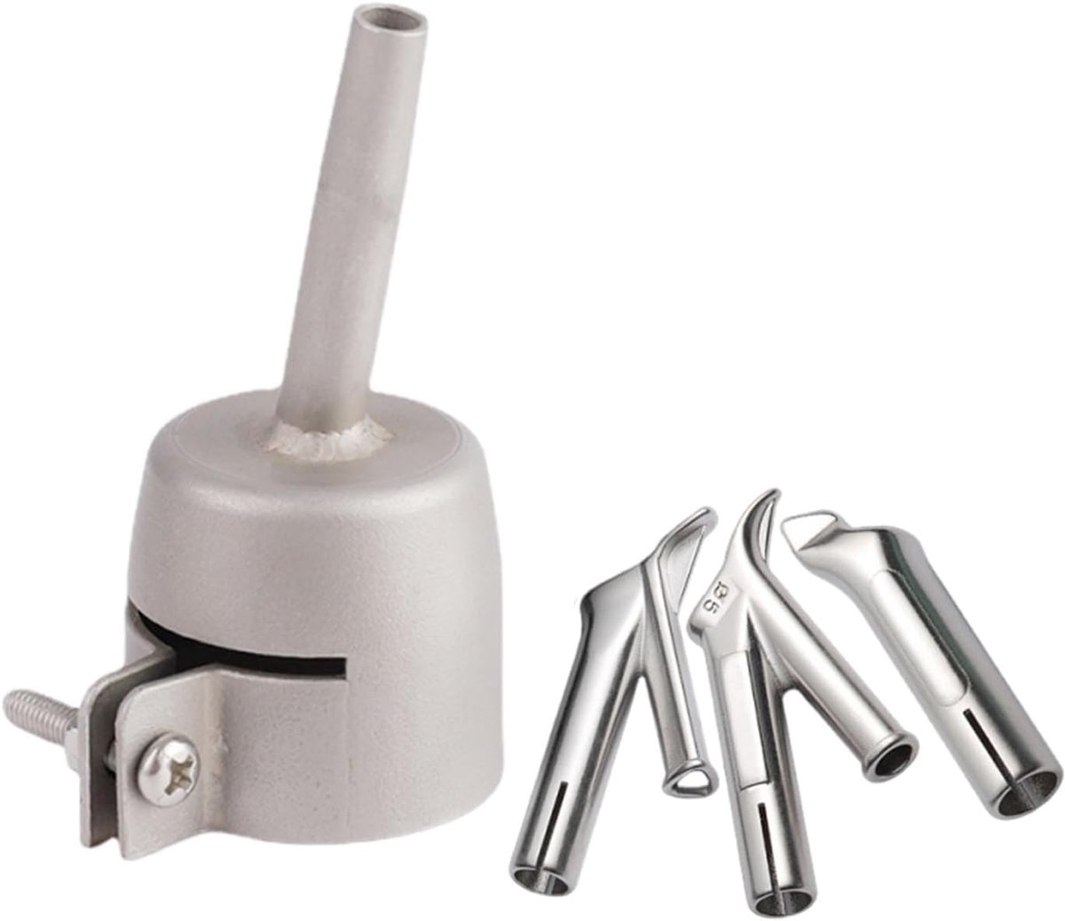 4 stks 5mm laspunt sproeiers, standaard lasser tip, ronde snelheid lassen mondstuk, driehoek snelheid lassen mondstuk, tacking mondstuk voor vinyl PVC kunststof heteluchtpistool