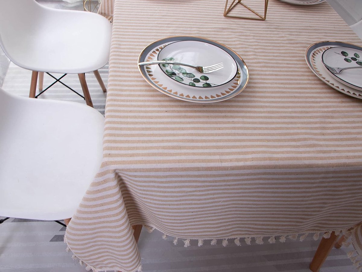 Tafelkleed Rechthoekig Linnenlook Afwasbaar Oliebestendig Vlekbestendig Vuilafstotend Onderhoudsvriendelijk Antislip Slijtvast Katoen Linnen Mix Binnen Buiten Tuin Eetkamer Balkon Picknick