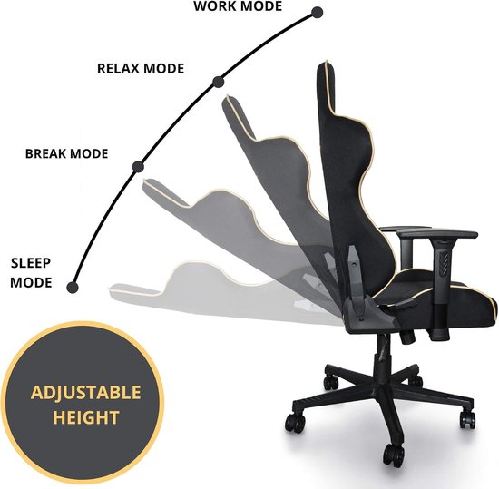 Gaming Stoel - Ergonomisch Design - Verstelbare Armsteunen - Koelgellaag - Voor Gamers en Thuiswerkers — afbeelding 3