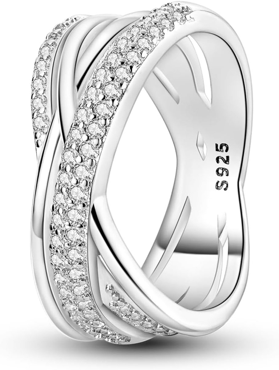 Ringen voor Vrouwen Evil Eyes Ringen Ontween Line Cubic Zirkonia Ringen Eenvoudige Stapelbare Finger Ringen Verlovingsring Persoonlijkheidsringen Maat 52-60