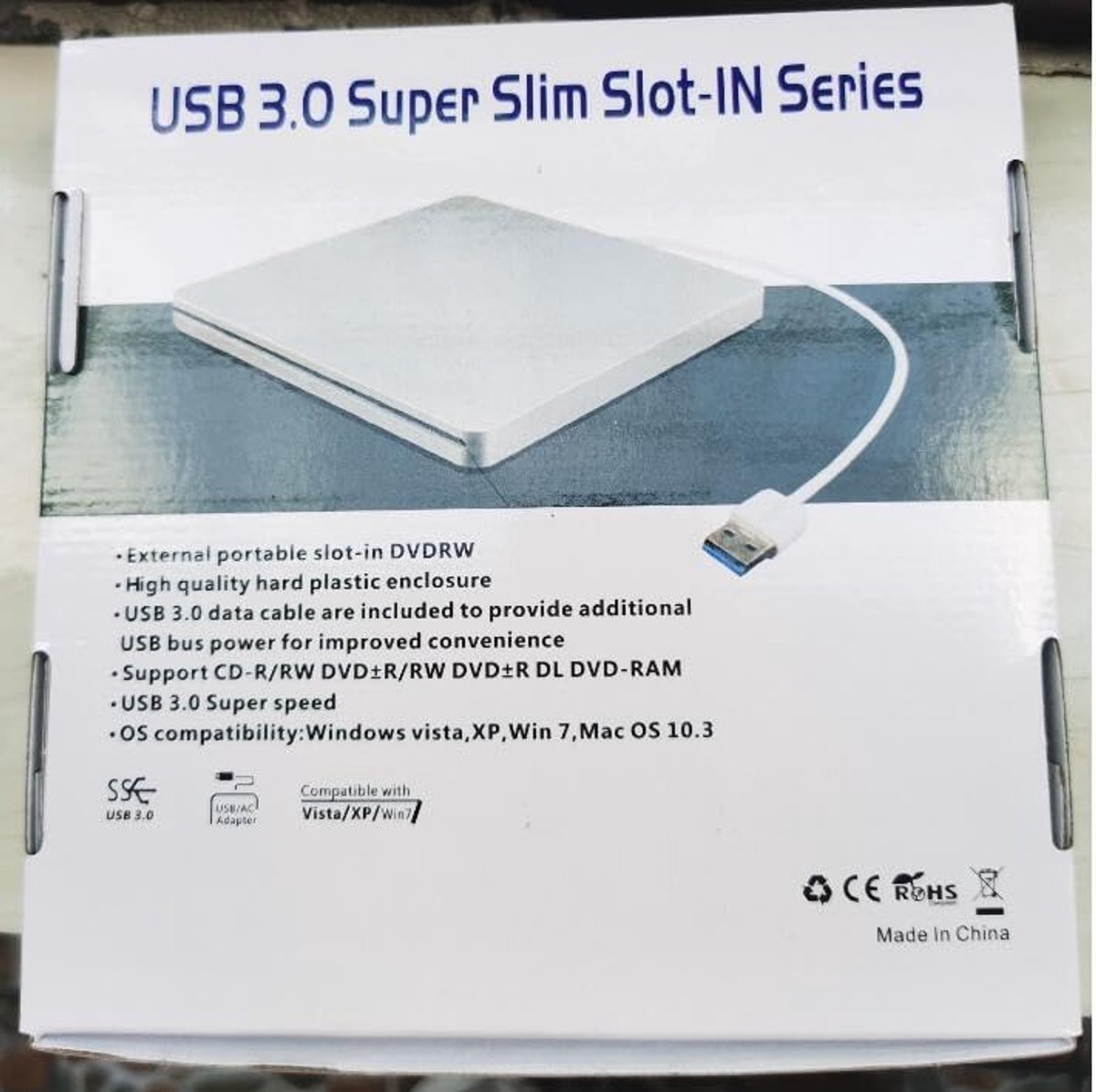 USB-externe sleuf in DVD-RW/CD-RW-brander SuperDrive | compatibel met MacBook, MacBook Pro, MacBook Air en alle laptops met een USB-poort