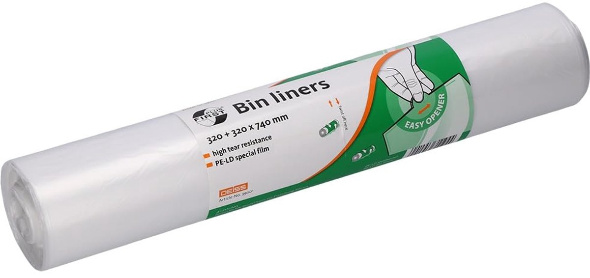 Afvalzakken 60 l - transparant - LDPE - 50 stuks/rol - SnelShoppen