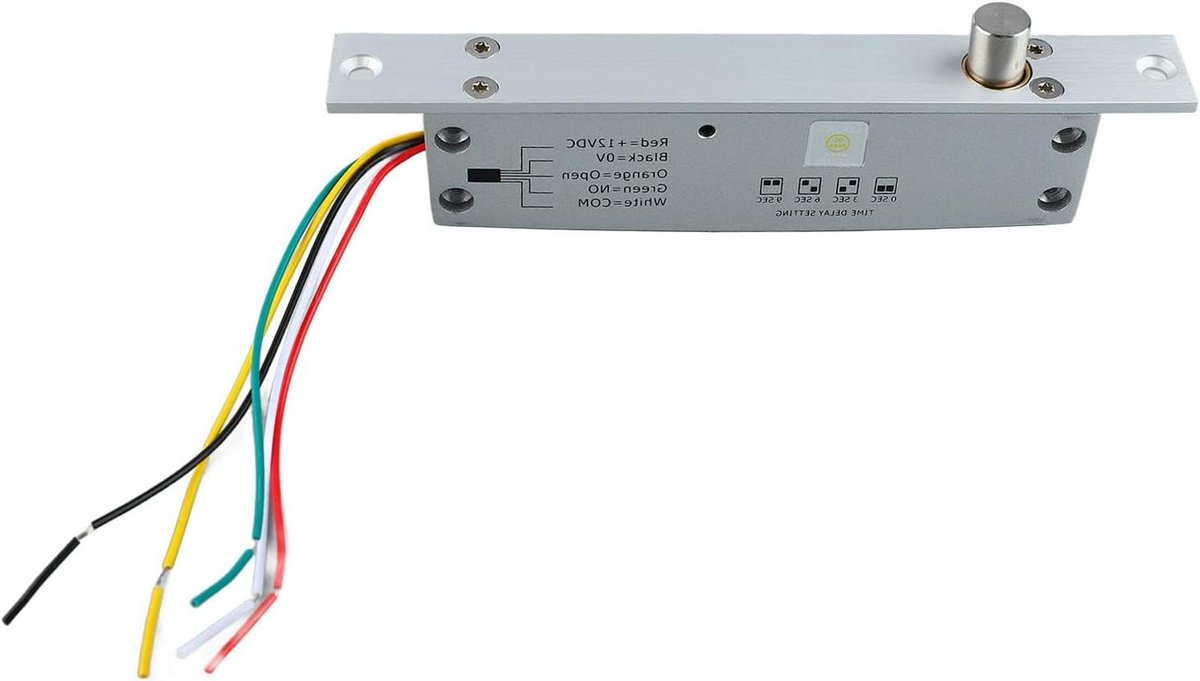 Elektrisch Deurslot - Nachtschoot Slot - Toegangscontrole - Anti-inbraak Ontwerp - 15 mm Uitsteeklengte - Zilver