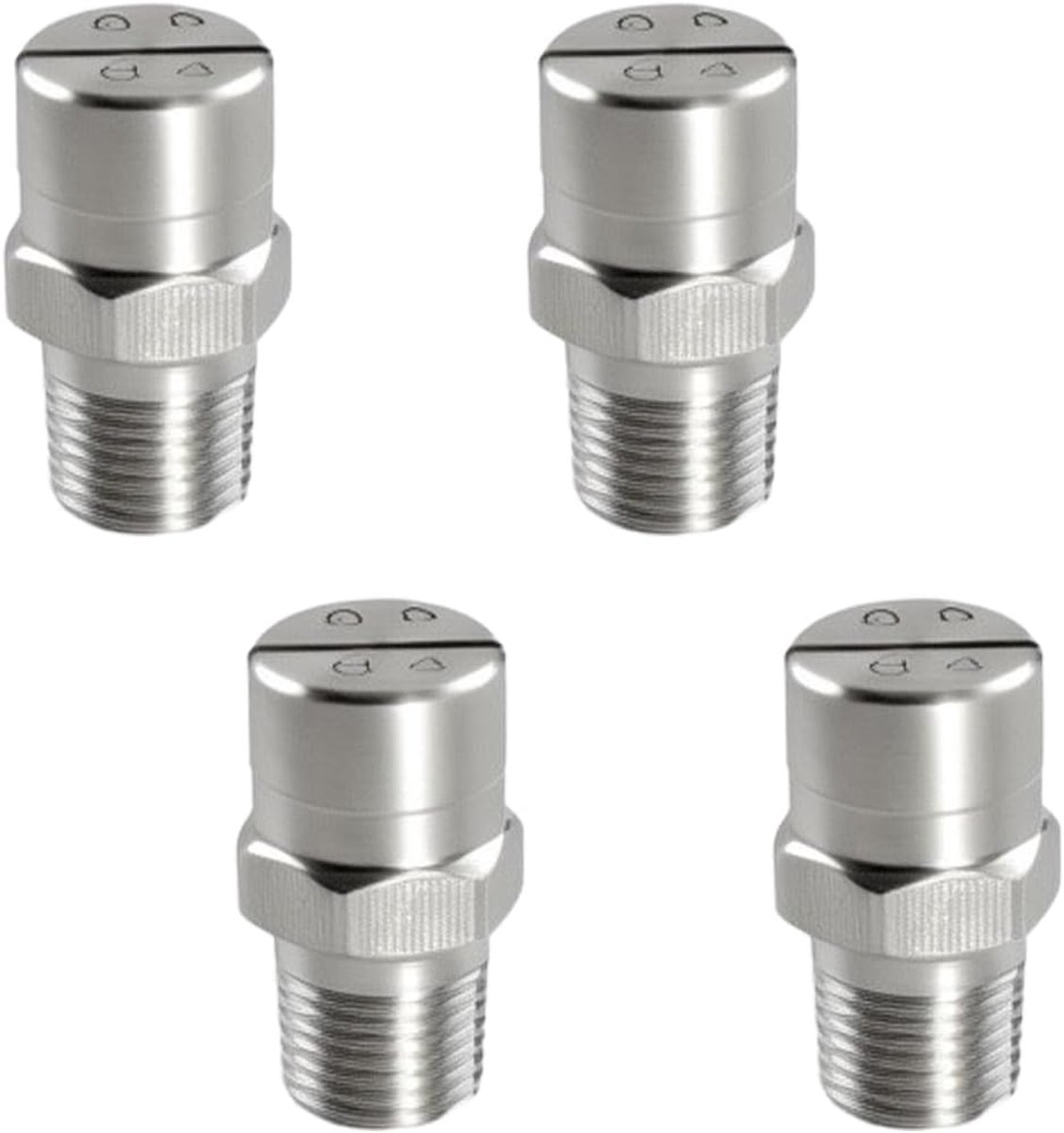 SnelShoppen - Hoge Druk Reinigingsmonden, 4 Stuks, Spuitmond, Draaimond, Accessoires voor Hogedrukreiniger, Buismond met 65 Graden Opening, 1.3 mm Dia