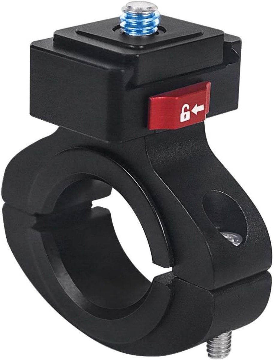 SnelShoppen - Aluminium Fietsstuur Klem Camera Snelle Bevestiging 1/4 Bike Clip Compatibel Met Actie Camera's Voor Hero 13 12 X4 Osmo (Type C)
