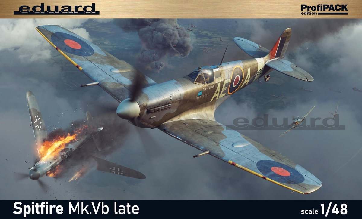 Eduard Modelbouwpakket Vliegtuigen - 82156 Supermarine Spitfire Mk.Vb Late - ProfiPACK Edition - Brits Jachtvliegtuig Plastic - 1:48 - Modelbouw