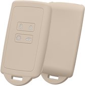 kwmobile autosleutelhoes geschikt voor Renault 4-knops Smartkey (Keyless Go) - Siliconenhoes in crème - Sleutelcover