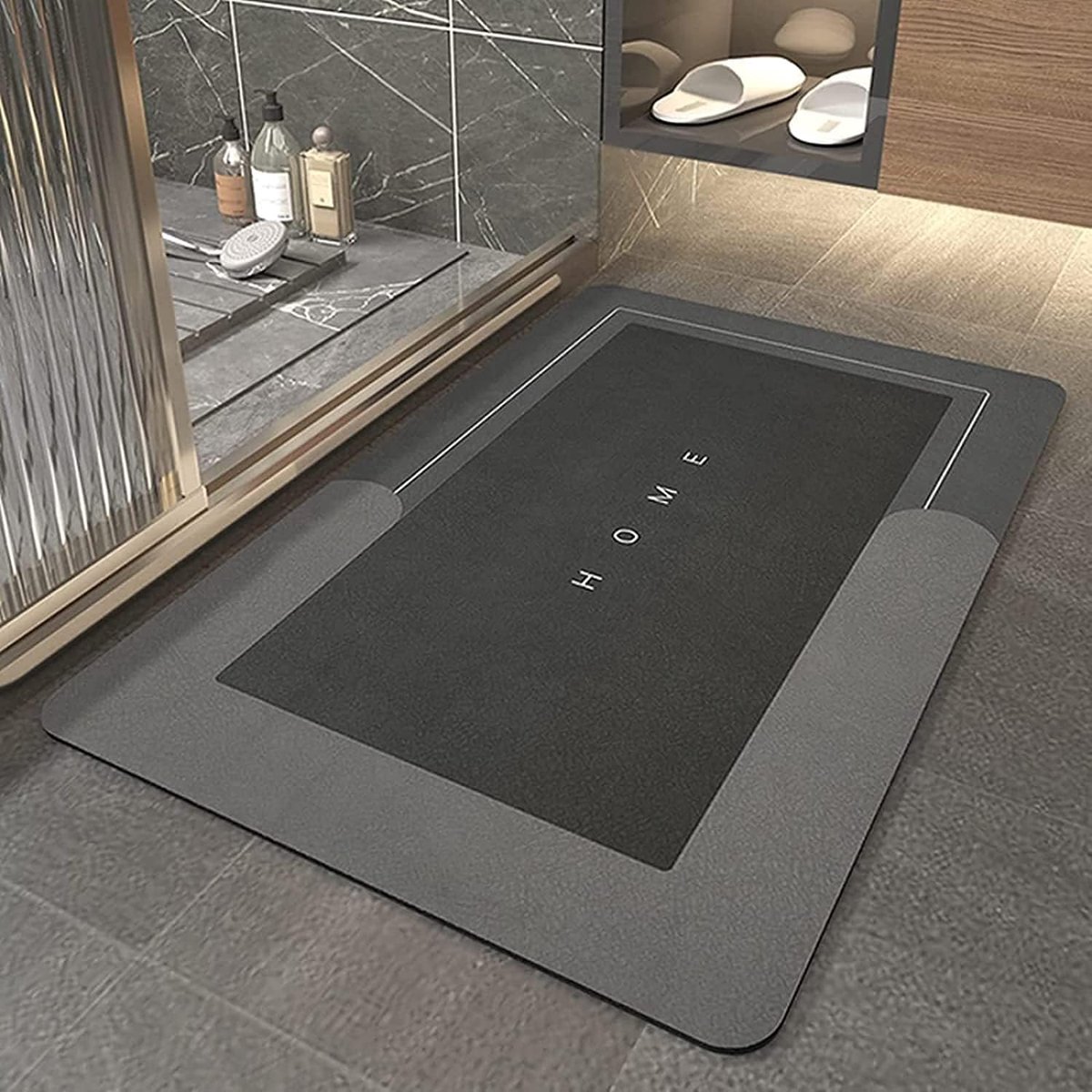 SnelShoppen - Super Absorberende Vuilbestendige Geheugenfoam Badmat, Antislip Microfiber Douchematt, Snelle Waterabsorptie, Comfortabel, 50x80 cm, Gri