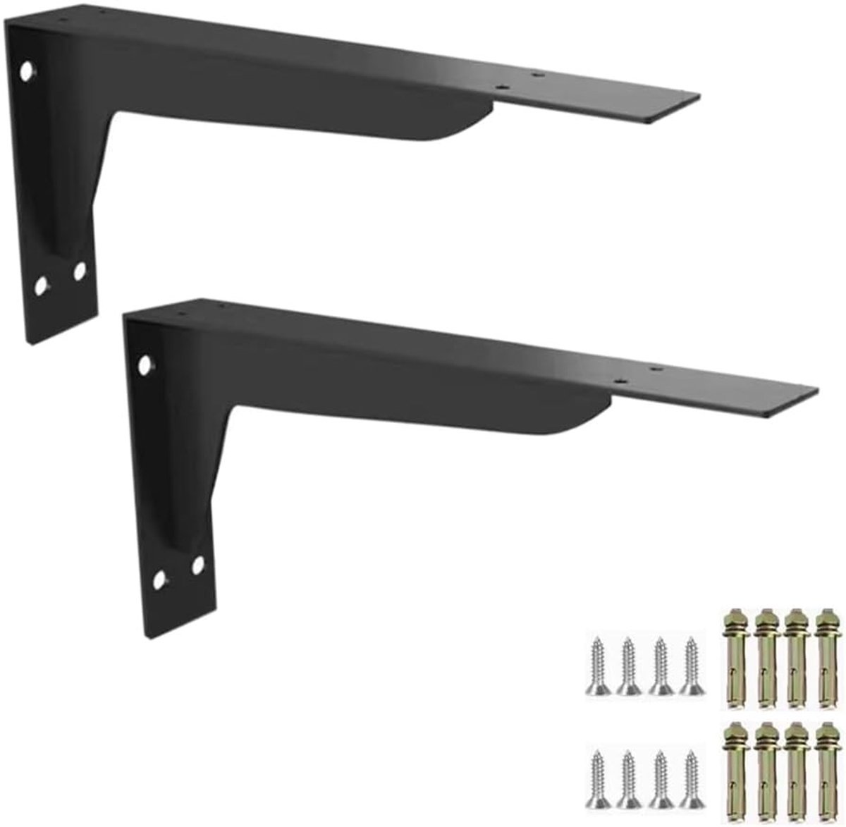 Stevige Wandplanken Steunbeugels 90 Graden Driehoekige Plankondersteuning 340x145mm voor Zware Lasten