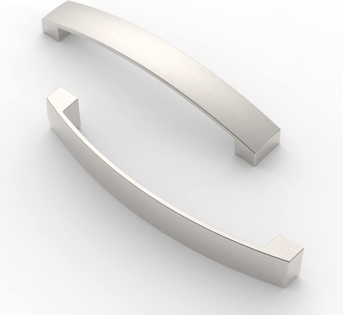 10 Stuks Meubelhandgrepen, 128mm Boorgatafstand, Arch Pull voor Keuken, Badkamer en Slaapkamer Meubels, Geborsteld Satijn Nikkel
