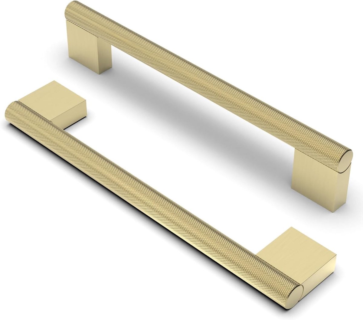 10 Stuks Vintage Kastknoppen met Knurling - 160mm Gatafstand - Messing Keuken- en Ladehandgrepen voor Meubels en Kasten