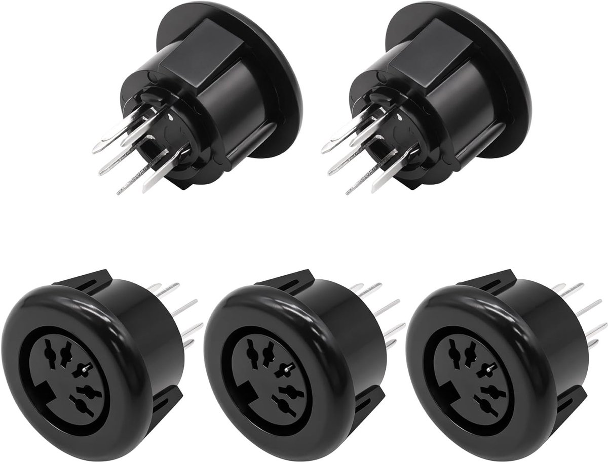 SnelShoppen - 5-pins DIN MIDI paneelmontage connectoren - 5 stuks soldeerklemmen voor audio, mixer, elektronische drum, synthesizer, gitaar, orgel
