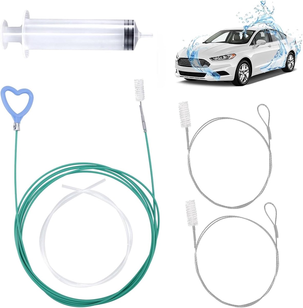 Car Sunroof Drain Cleaning Tool Reusable Portable - Made of durable PVC and steel, Drain Brush unclog drains, light - ShopVlot