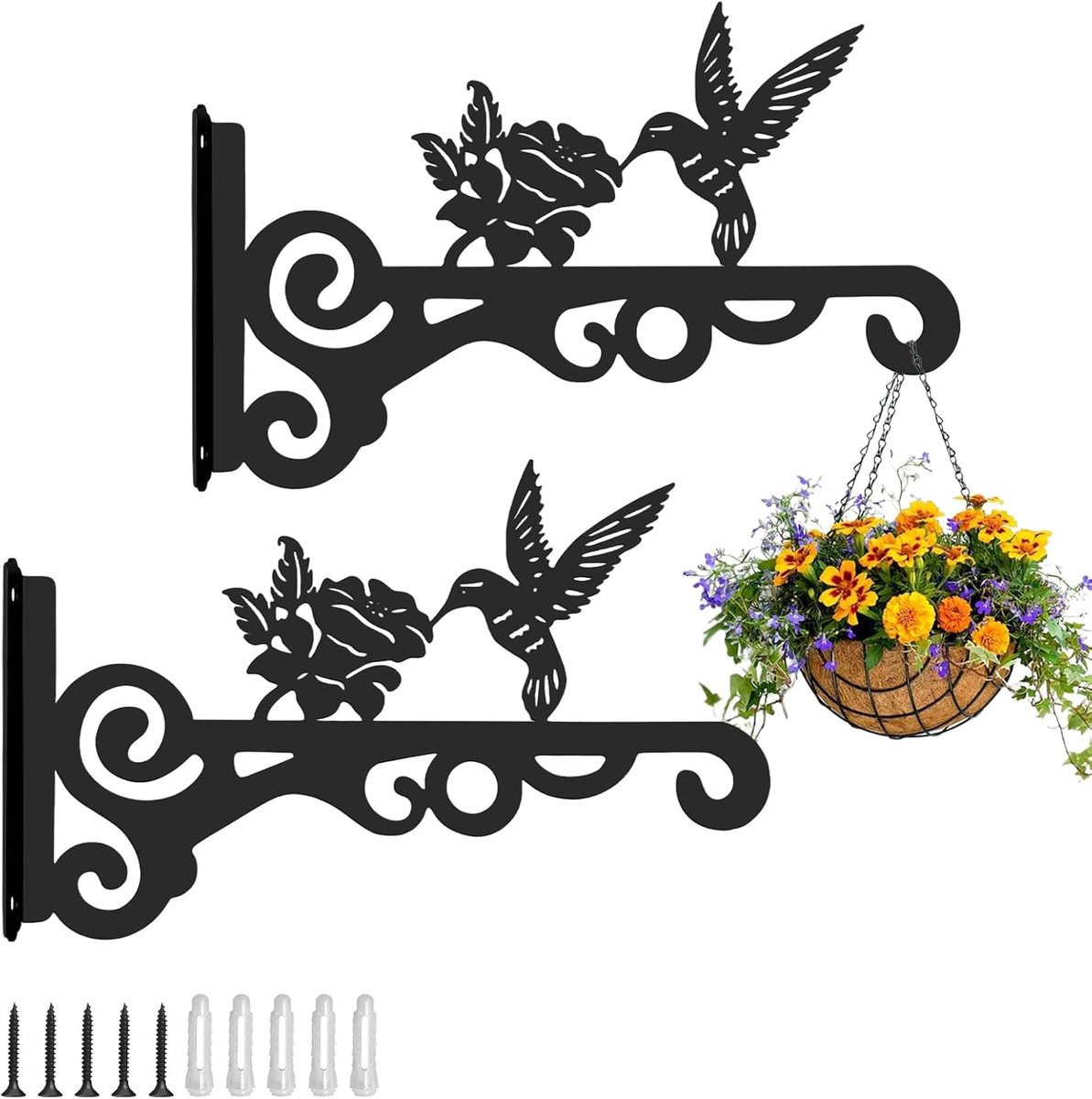 2 stuks ijzeren wandhaken (zwart) - ShopVlot