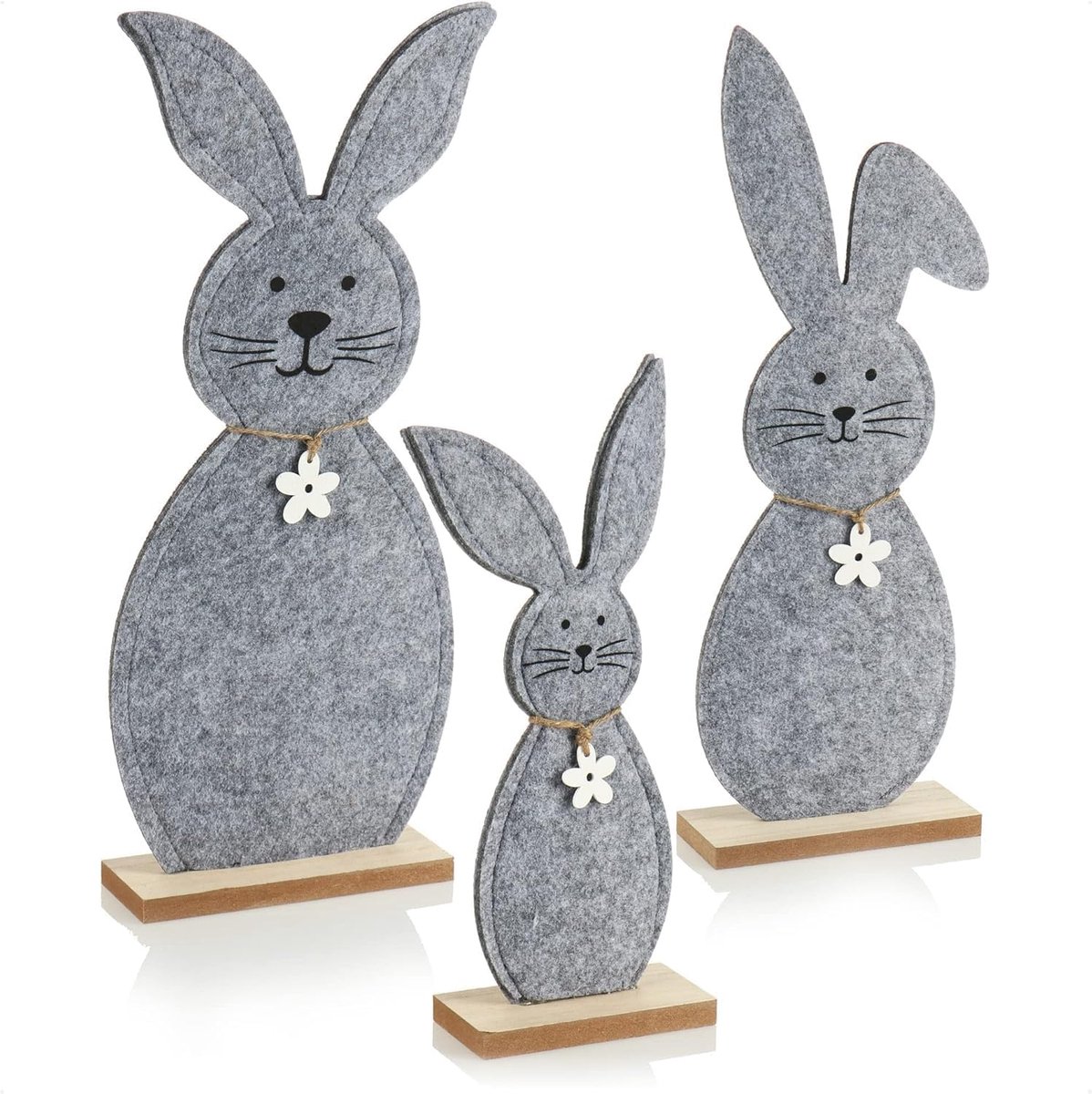 SnelShoppen - 3 Stuks Decoratieve Staanders voor Pasen - Houten Paasdecoratie - Voor Binnen en Buiten - Kleurrijke Versiering voor Tuin, Huis en Feest