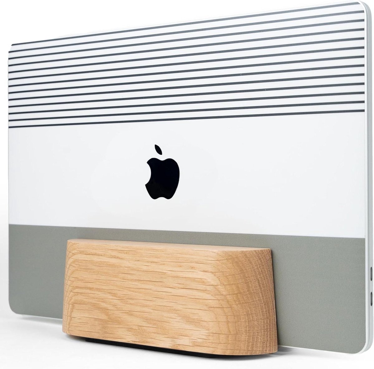 Verticale Laptopstandaard - MacBook Houder Bureau - Werkruimte Organiseren - Verstelbaar Massief Hout - 05-15 inch dikte - Eiken