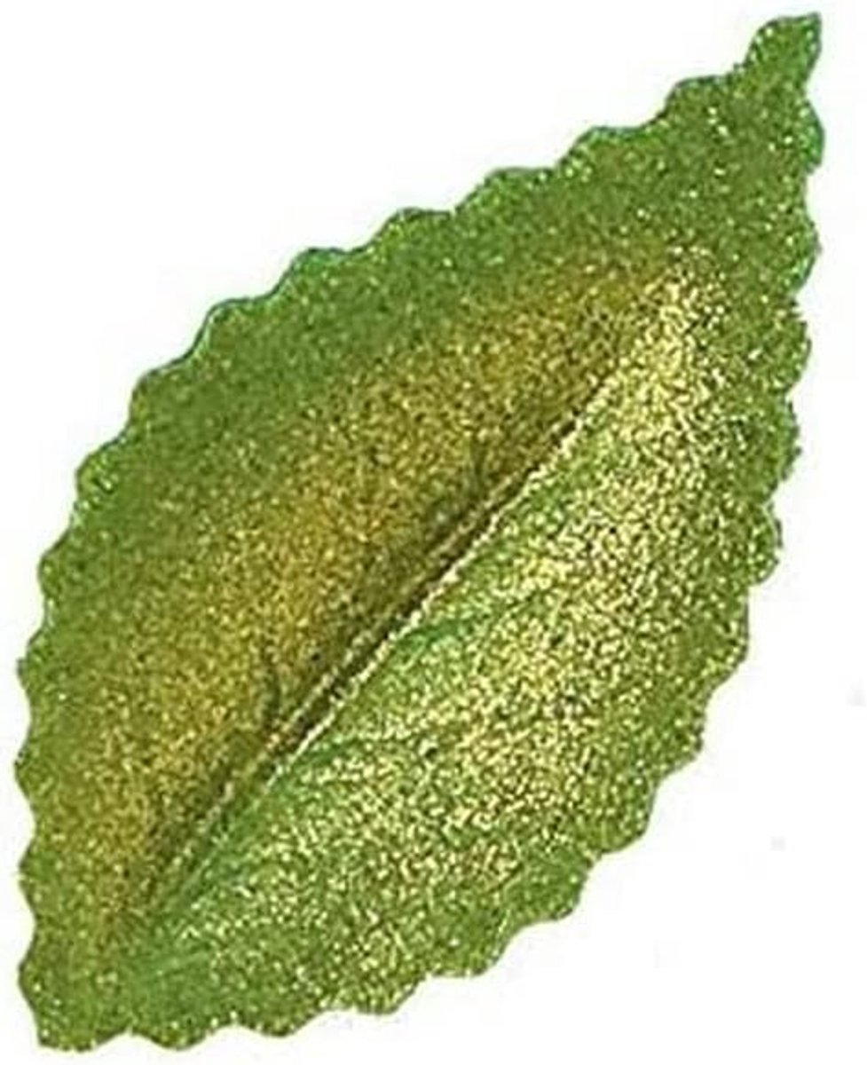 dekora – 400 eetbare ouwelblaadjes in metallic groen 4,2 cm Taartdecoratie voor cupcakes, bruidstaarten en desserts